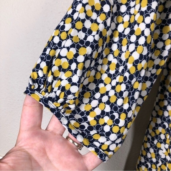 Boden Aurelia Tunic Top Mini Dress Blue Yellow Circles Dots Classic Sz 10 Long - Picture 3 of 8